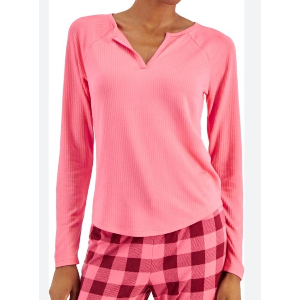 NWT Jenni womens ribbed long sleeve V-neck pajama tip Size S